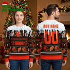 Personalized Cleveland Browns Football Helmet Custom Name Ugly Christmas Sweater