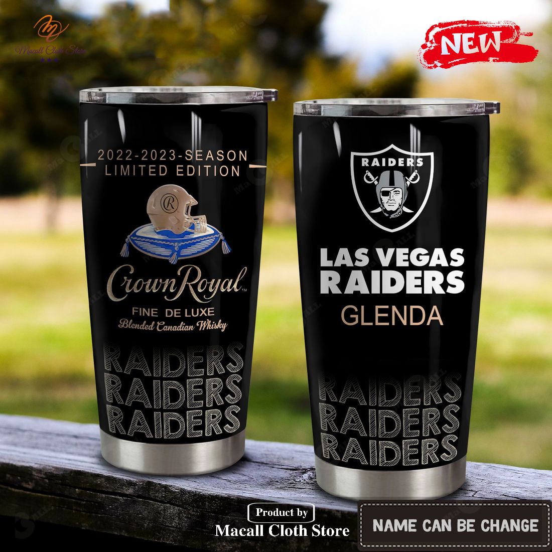 Personalized Crown Royal X Las Vegas Raiders 2023 Limited Edditions Tumbler Cup Custom Name Cinc