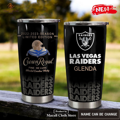 Personalized Crown Royal X Las Vegas Raiders 2023 Limited Edditions Tumbler Cup Custom Name Cinc