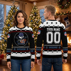 Personalized Dallas Cowboys Skeleton Football Mascot Custom Name And Number Ugly Christmas Sweater