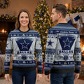 Personalized Dallas Cowboys Star Custom Name Ugly Christmas Sweater Game Day Gift