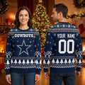 Personalized Dallas Cowboys Star Snowflake Custom Name And Number Christmas Sweater