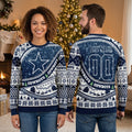 Personalized Dallas Cowboys Star Snowflake Custom Name And Number Ugly Christmas Sweater