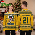 Personalized Green Bay Packers Mickey Santa Custom Name And Number Ugly Christmas Sweater