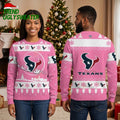 Personalized Houston Texans Santa Sleigh Custom Name Ugly Christmas Sweater