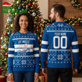 Personalized Los Angeles Dodgers Baseball Snowflake Name And Number Ugly Christmas Sweater
