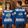 Personalized Los Angeles Rams Football Helmet Custom Name Ugly Christmas Sweater