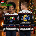 Personalized Los Angeles Rams Grinch Hand Custom Name Ugly Christmas Sweater