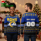 Personalized Los Angeles Rams Stadium Field Custom Name And Number Ugly Christmas Sweater