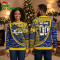 Personalized Los Angeles Rams Torn Logo Custom Name Ugly Christmas Sweater