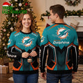 Personalized Miami Dolphins Ugly Christmas Sweater With Custom Name
