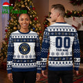 Personalized Milwaukee Brewers Snowflake Custom Name And Number Ugly Christmas Sweater