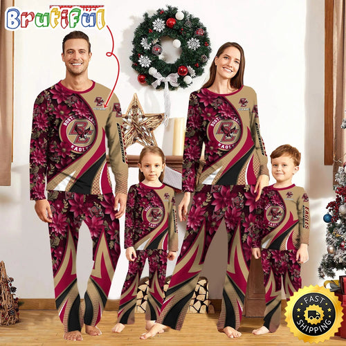 Personalized NCAA Boston College Eagles Pajamas Flower For Sport Family