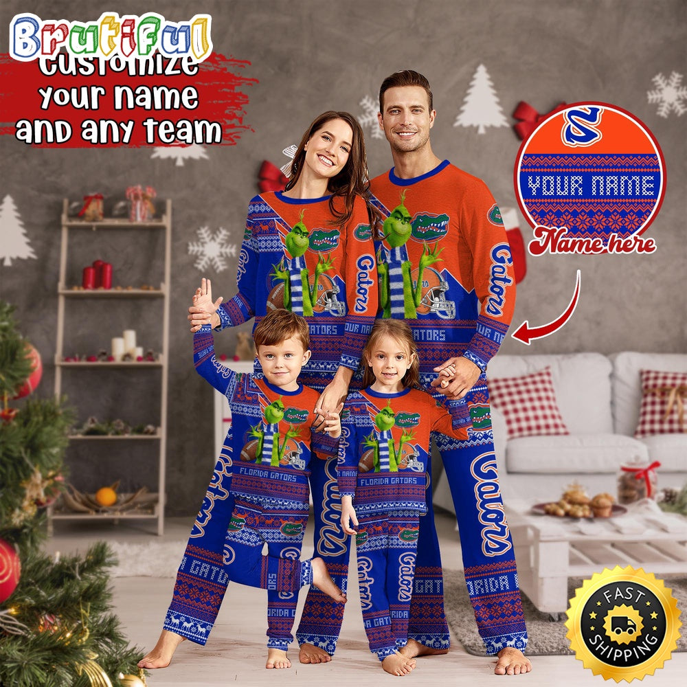 Personalized NCAA Florida Gators Pajamas Xmas For Sport Family