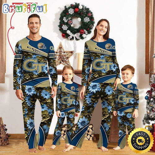 Personalized NCAA Georgia Tech Yellow Jackets Pajamas For Family Pajamas Sport Fans