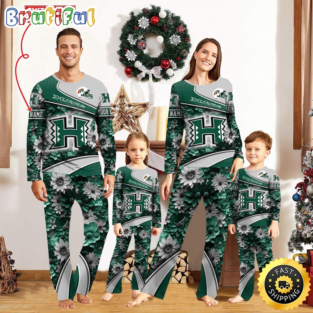 Personalized NCAA Hawaii Rainbow Warriors Pajamas For Family Pajamas Sport Fans