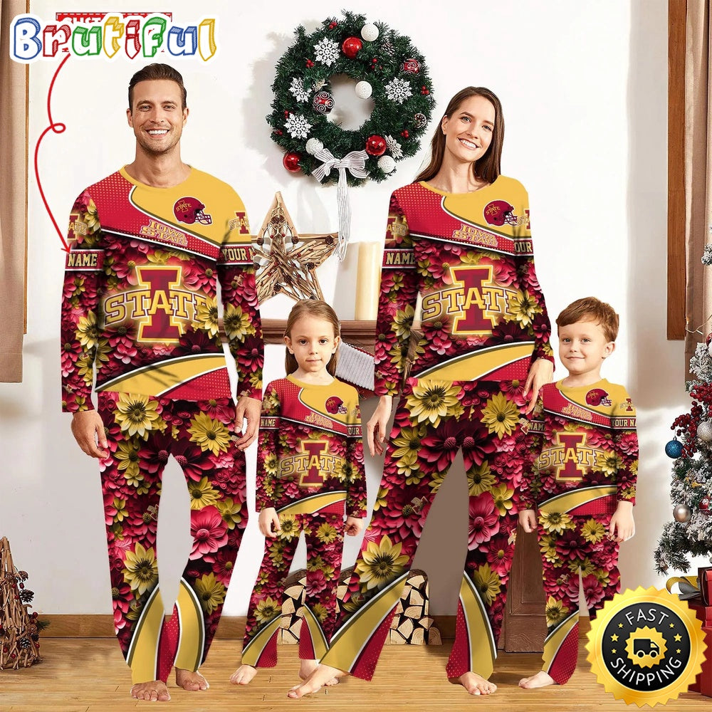 Personalized NCAA Iowa State Cyclones Pajamas For Family Pajamas Sport Fans