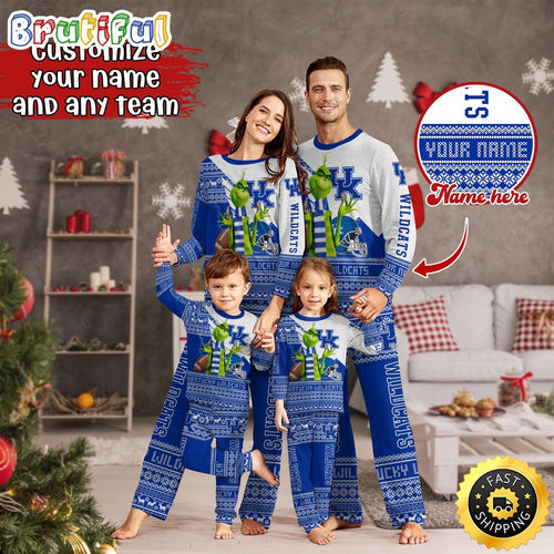 Personalized NCAA Kentucky Wildcats Pajamas Xmas For Sport Family