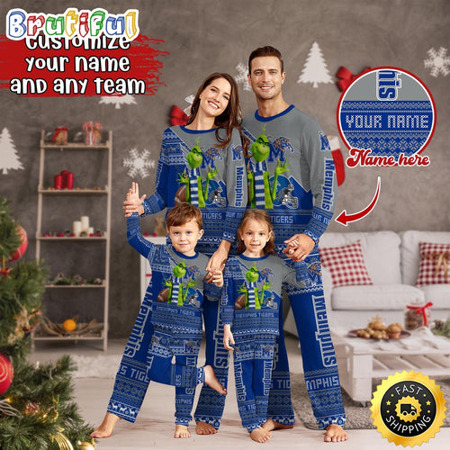 Personalized NCAA Memphis Tigers Pajamas Xmas For Sport Family