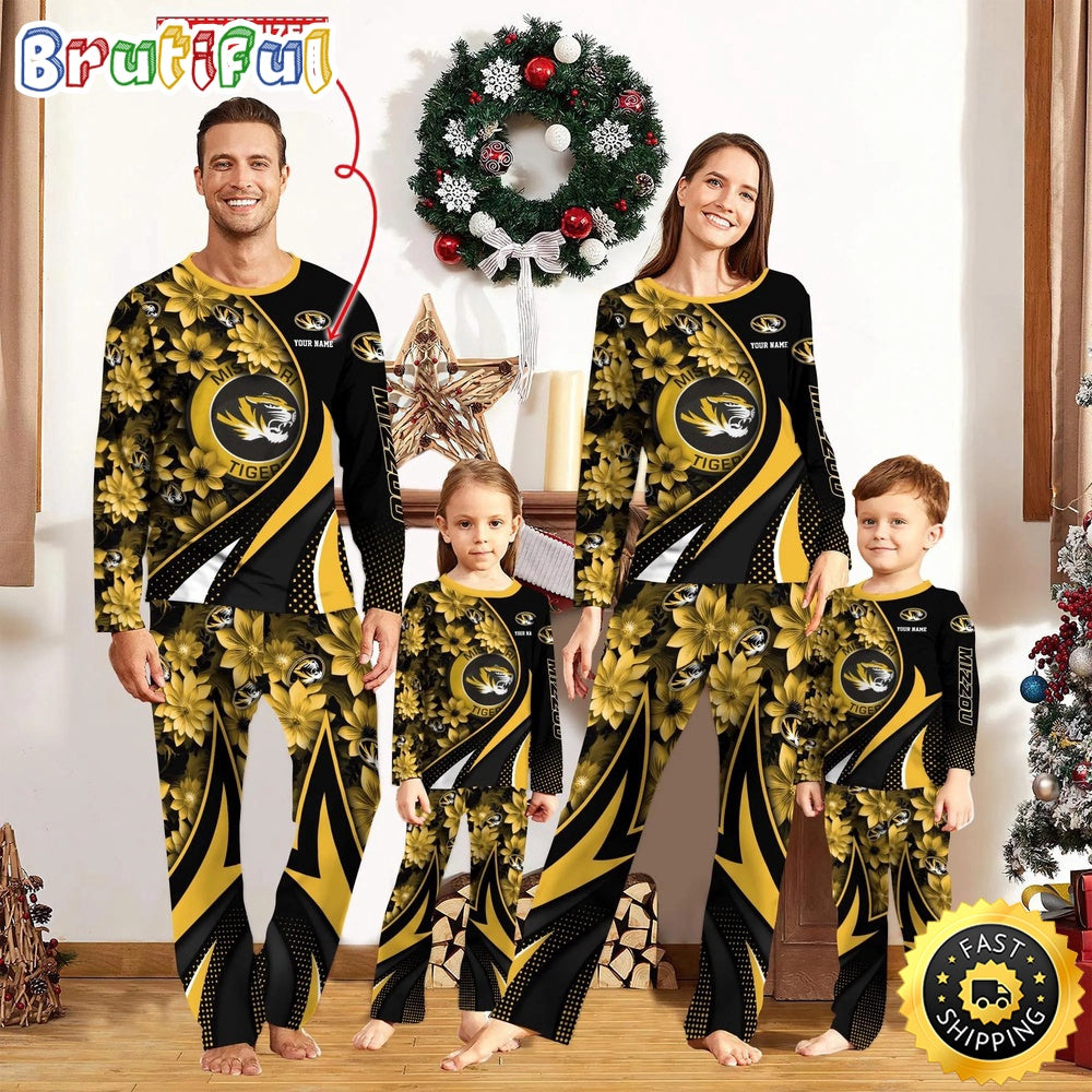 Personalized NCAA Missouri Tigers Pajamas Flower For Sport Family