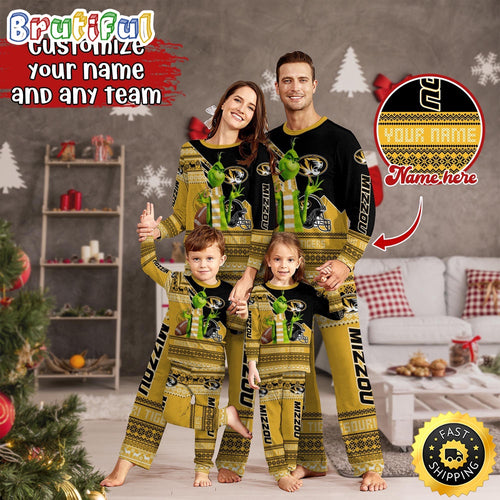 Personalized NCAA Missouri Tigers Pajamas Xmas For Sport Family