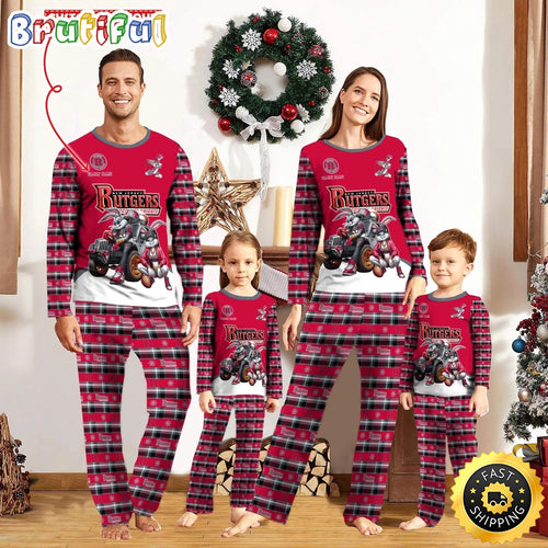 Personalized NCAA Rutgers Scarlet Knights Pajamas For Family