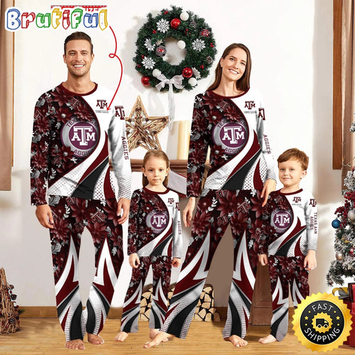 Personalized NCAA Texas A&M Aggies Pajamas Flower For Sport Family