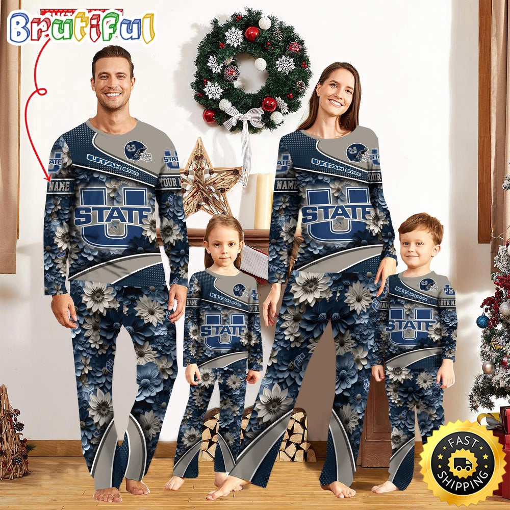 Personalized NCAA Utah State Aggies Pajamas For Family Pajamas Sport Fans