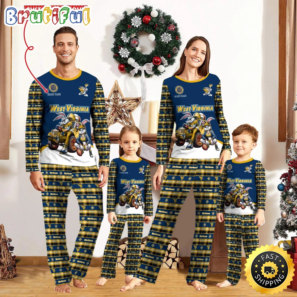 Personalized NCAA West Virginia Mountaineers Pajamas For Family