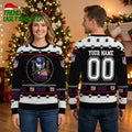 Personalized New York Giants Skull Football Custom Name And Number Ugly Christmas Sweater
