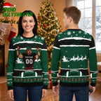 Personalized New York Jets Football Player Custom Name And Number Ugly Christmas Sweater