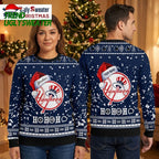 Personalized New York Yankees Santa Hat Baseball Logo Ugly Christmas Sweater