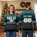 Personalized Philadelphia Eagles Football Field Custom Name And Number Ugly Christmas Sweater