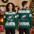 Personalized Philadelphia Eagles Logo Snowflake Custom Name Ugly Christmas Sweater