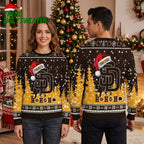 Personalized San Diego Padres Santa Hat SD Logo Ugly Christmas Sweater
