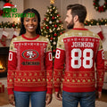 Personalized San Francisco 49ers Logo Custom Name And Number Ugly Christmas Sweater