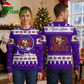 Personalized San Francisco 49ers Snowflake Logo Custom Name Ugly Christmas Sweater