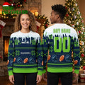 Personalized Seattle Seahawks Football Helmet And Football Custom Name Ugly Christmas Sweater