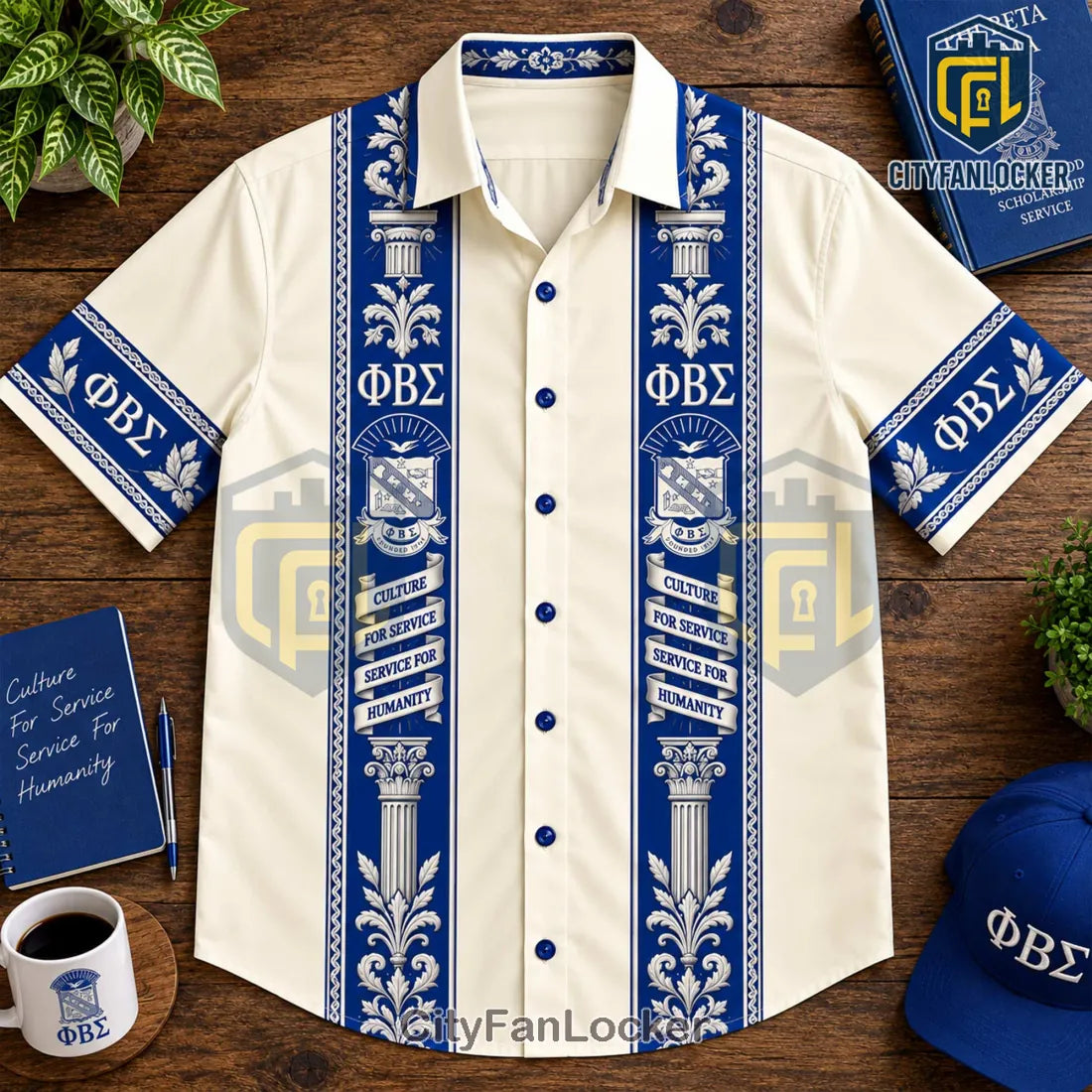 Phi Beta Sigma Fraternity Formal Short Sleeve Hawaiian Shirt