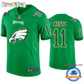 Philadelphia Eagles #11 Carson Wentz Jersey St. Patricks Day Kelly Green Lucky Football Jersey