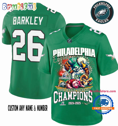 Philadelphia Eagles 2025 NFC Champions Football Jersey