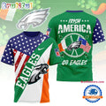Philadelphia Eagles 2026 NFL Irish America Limited Edition 3D T Shirt