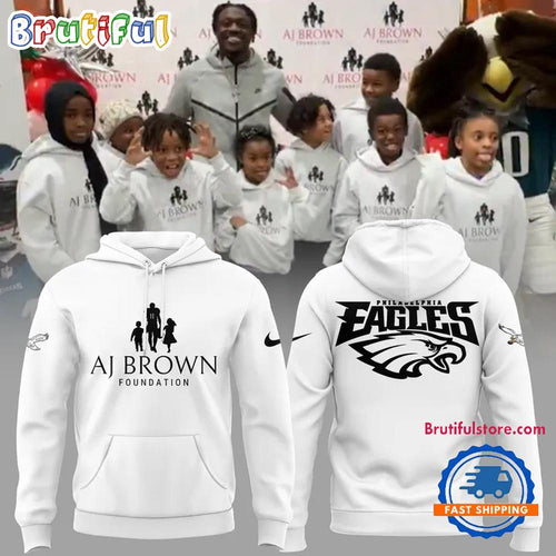 Philadelphia Eagles AJ Brown Foundation Super Bowl LIX 2025 Champions Hoodie Shirt