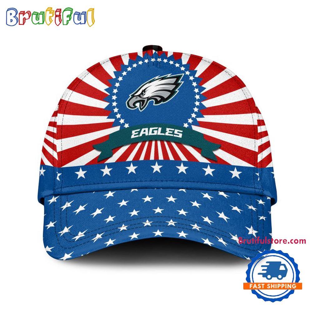 Philadelphia Eagles American Flag Pattern Independence Day Baseball Cap