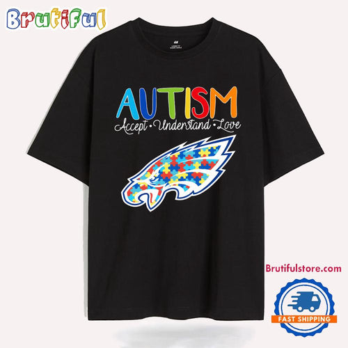 Philadelphia Eagles Autism Accept Understand Love New T Shirt
