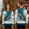 Philadelphia Eagles Eagle Head Logo Teal And White Christmas Sweater