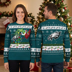 Philadelphia Eagles Grinch Hand Football Lights Ugly Christmas Sweater