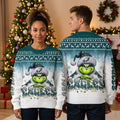 Philadelphia Eagles Grinch Santa Hat Sacks Ugly Christmas Sweater