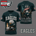 Philadelphia Eagles NFL 9 11 25th Anniversary Never Forget Memorial 3D T Shirt, Football New Design Shirt
