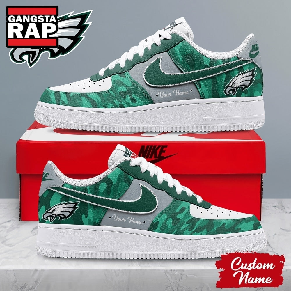 Philadelphia Eagles NFL End Zone Energy Custom Air Force 1 Shoes Sneaker